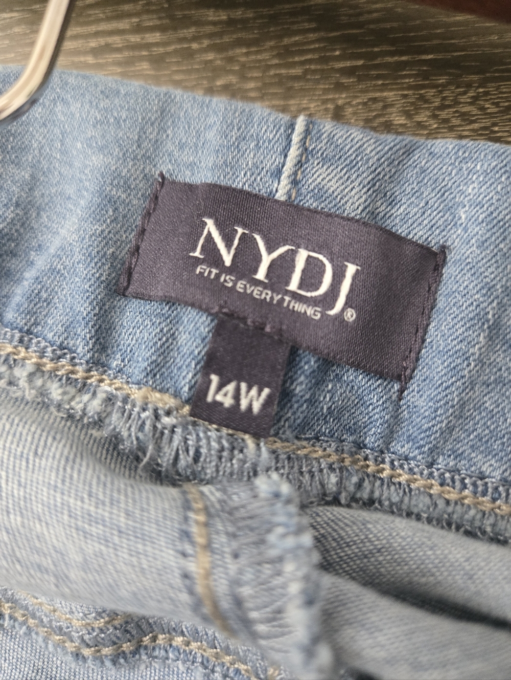 NWOT NYDJ Bailey Relaxed Straight Jeans 14W Women Blue Lift Tuck Denim - Picture 7 of 14